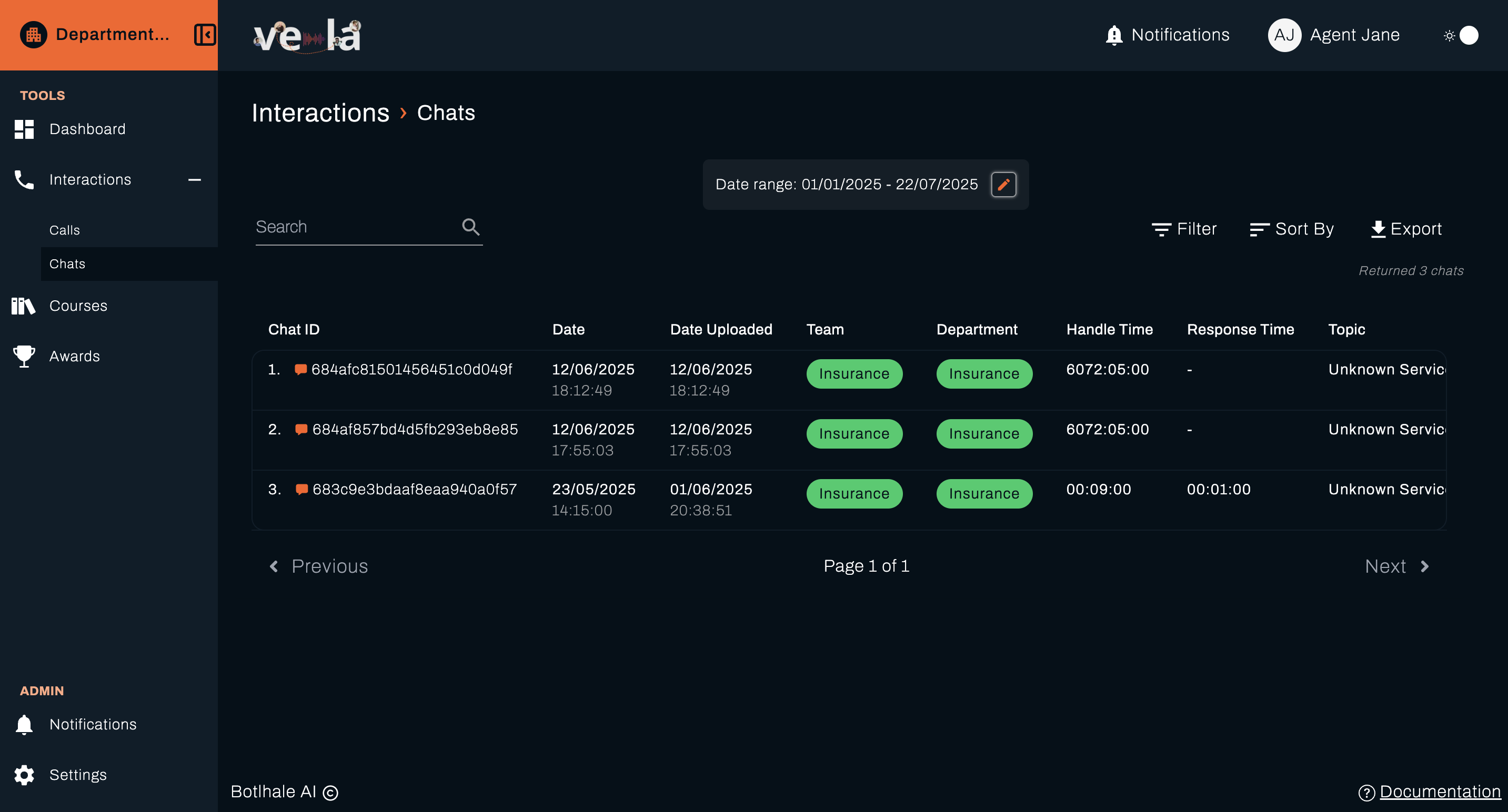 Interactions - Chats